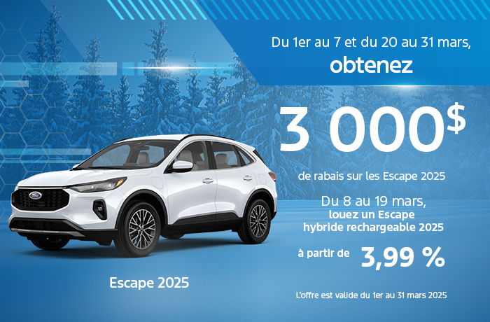 Bannière de Ford Escape 2025