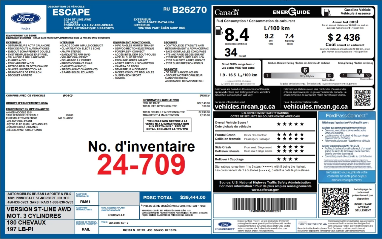 2024 Ford Escape ST-Line Main Image