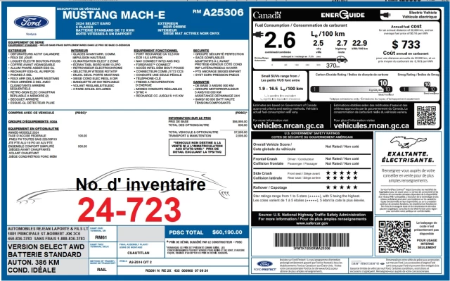 Ford Mustang Mach-E Select AWD 2024