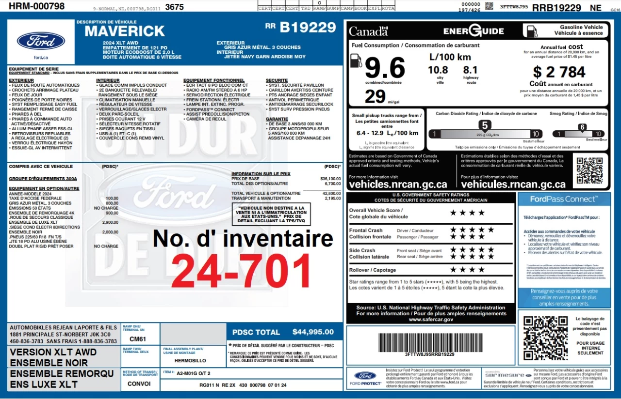 2024 Ford Maverick XLT AWD Image principale