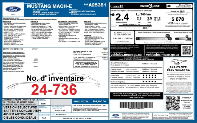 Ford Mustang Mach-E SELECT AWD 2024