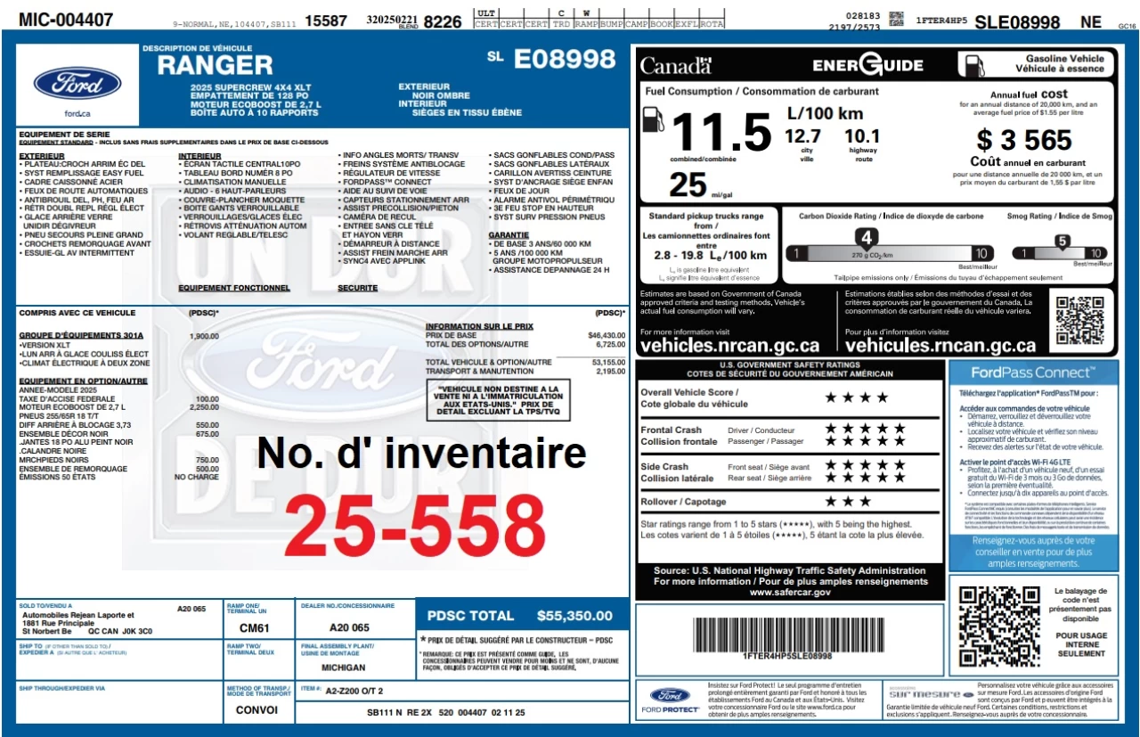 2025 Ford Ranger XLT Image principale