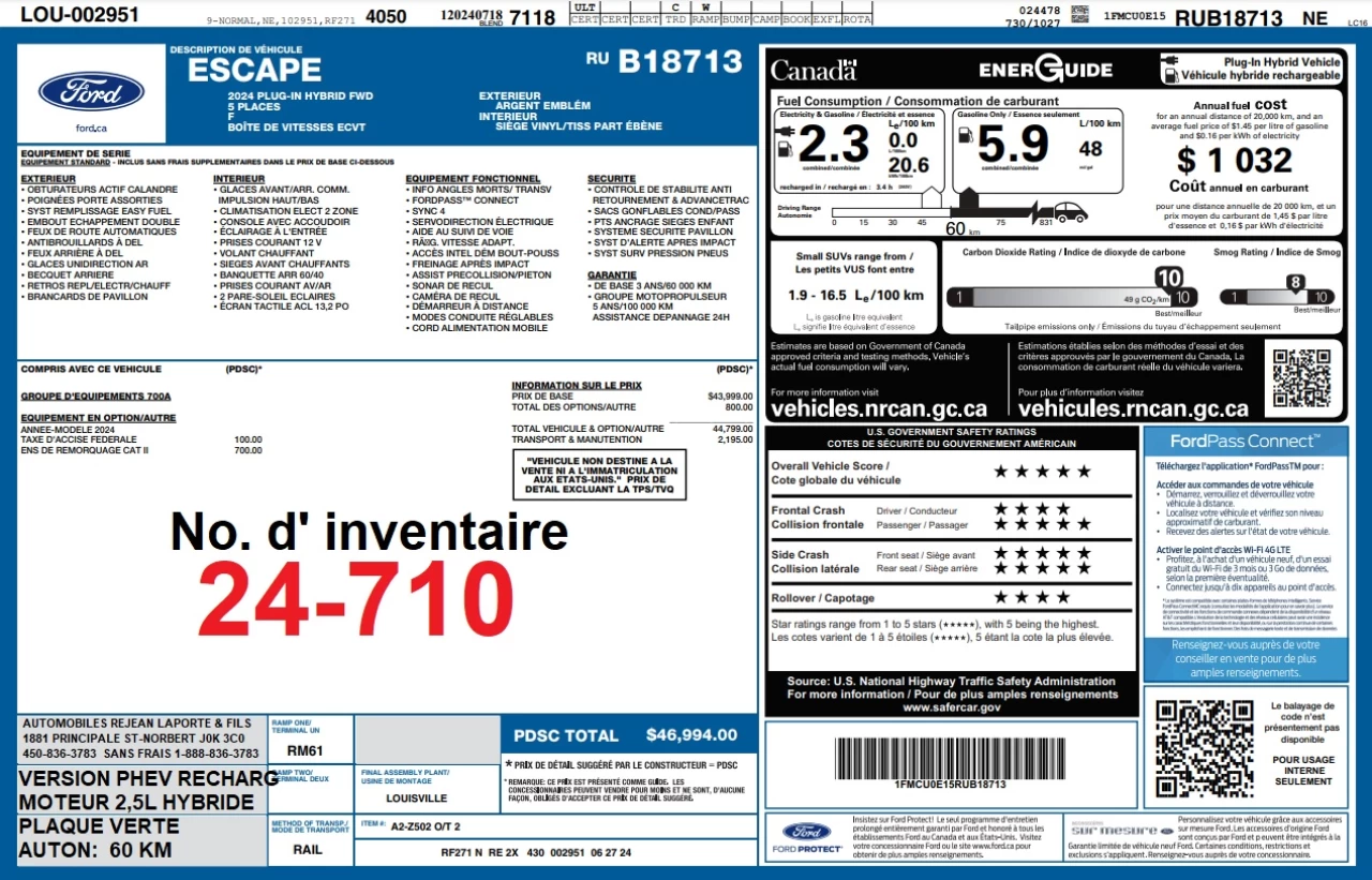 2024 Ford Escape PHEV Image principale