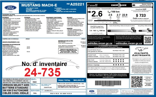 Ford Mustang Mach-E Select AWD 2024