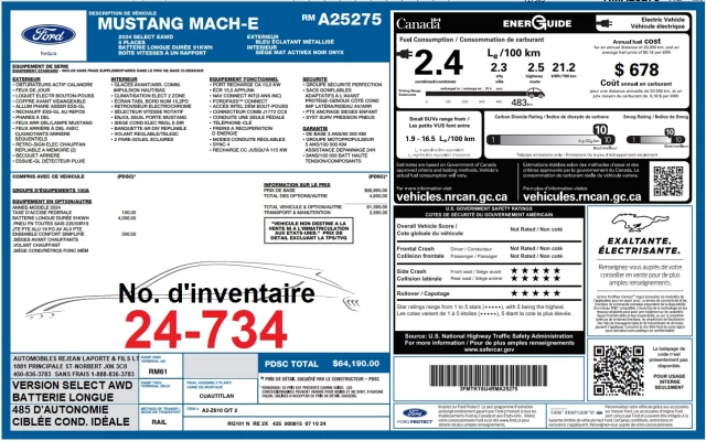 Ford Mustang Mach-E Select AWD 2024