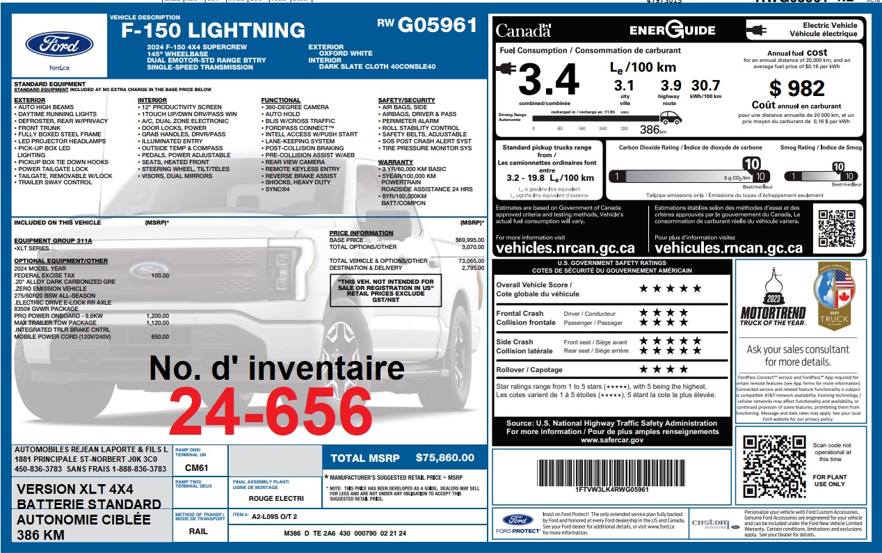 2024 Ford F-150 Lightning XLT Main Image