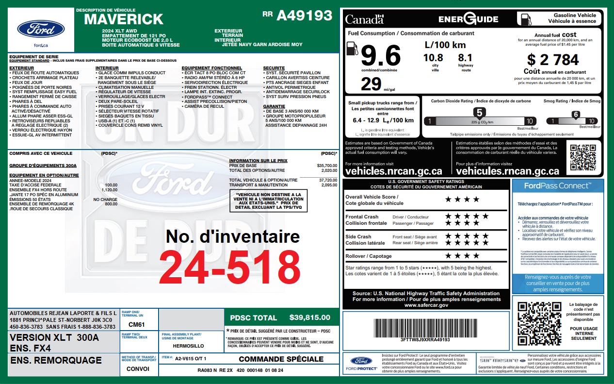 2024 Ford Maverick XLT Main Image