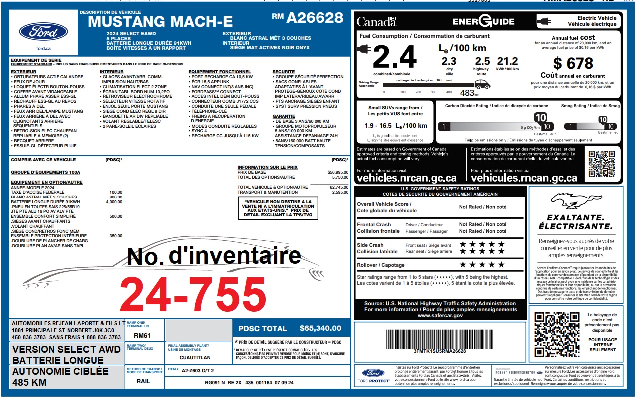 2024 Ford Mustang Mach-E Select AWD Main Image