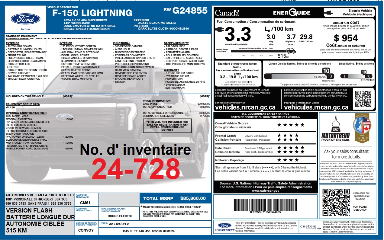 2024 Ford F-150 Lightning Flash 4x4 Main Image