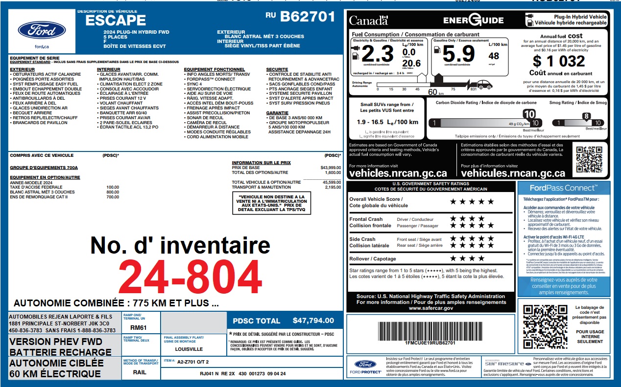 2024 Ford Escape PHEV FWD Main Image