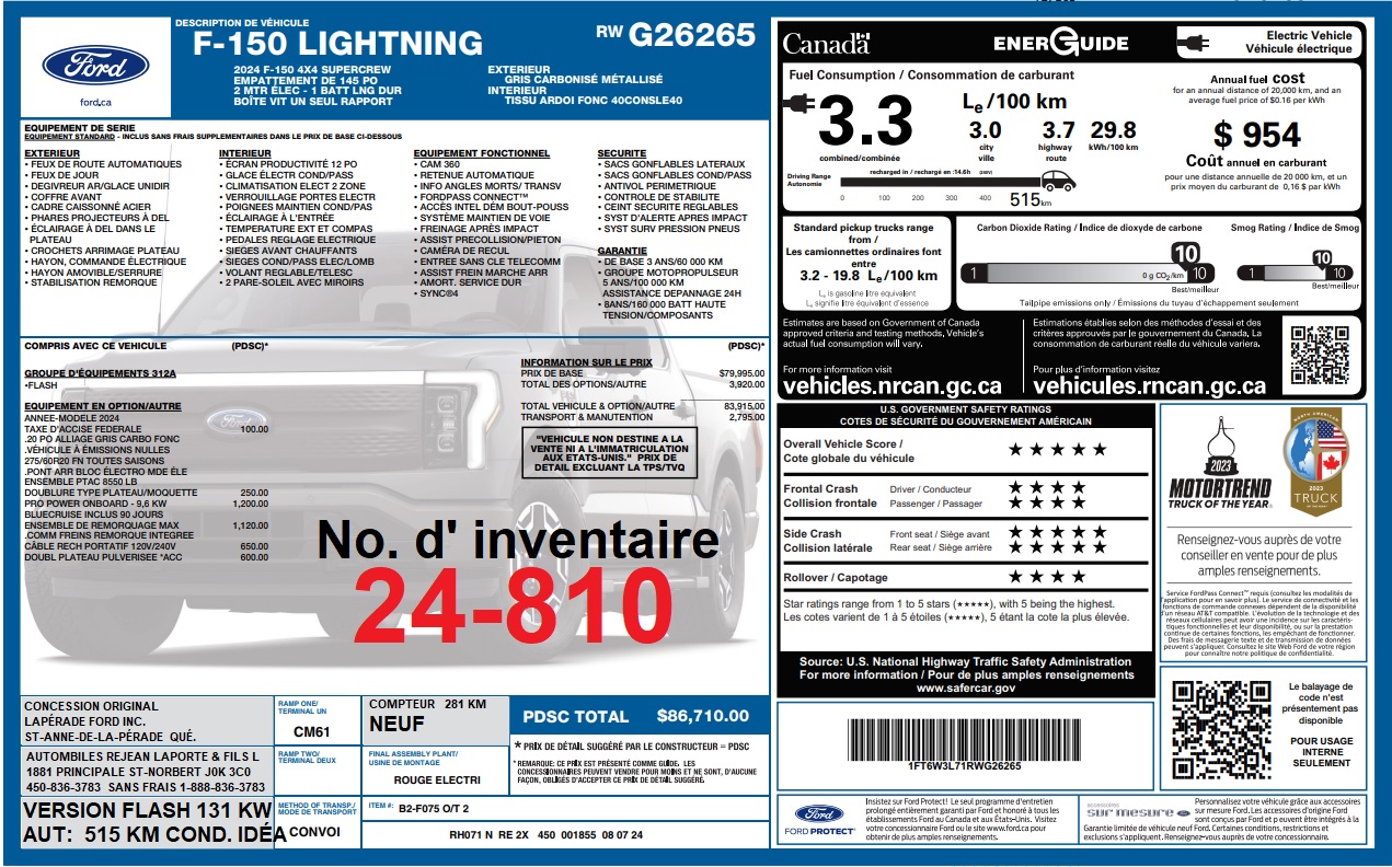 2024 Ford F-150 Lightning FLASH 4X4 Main Image