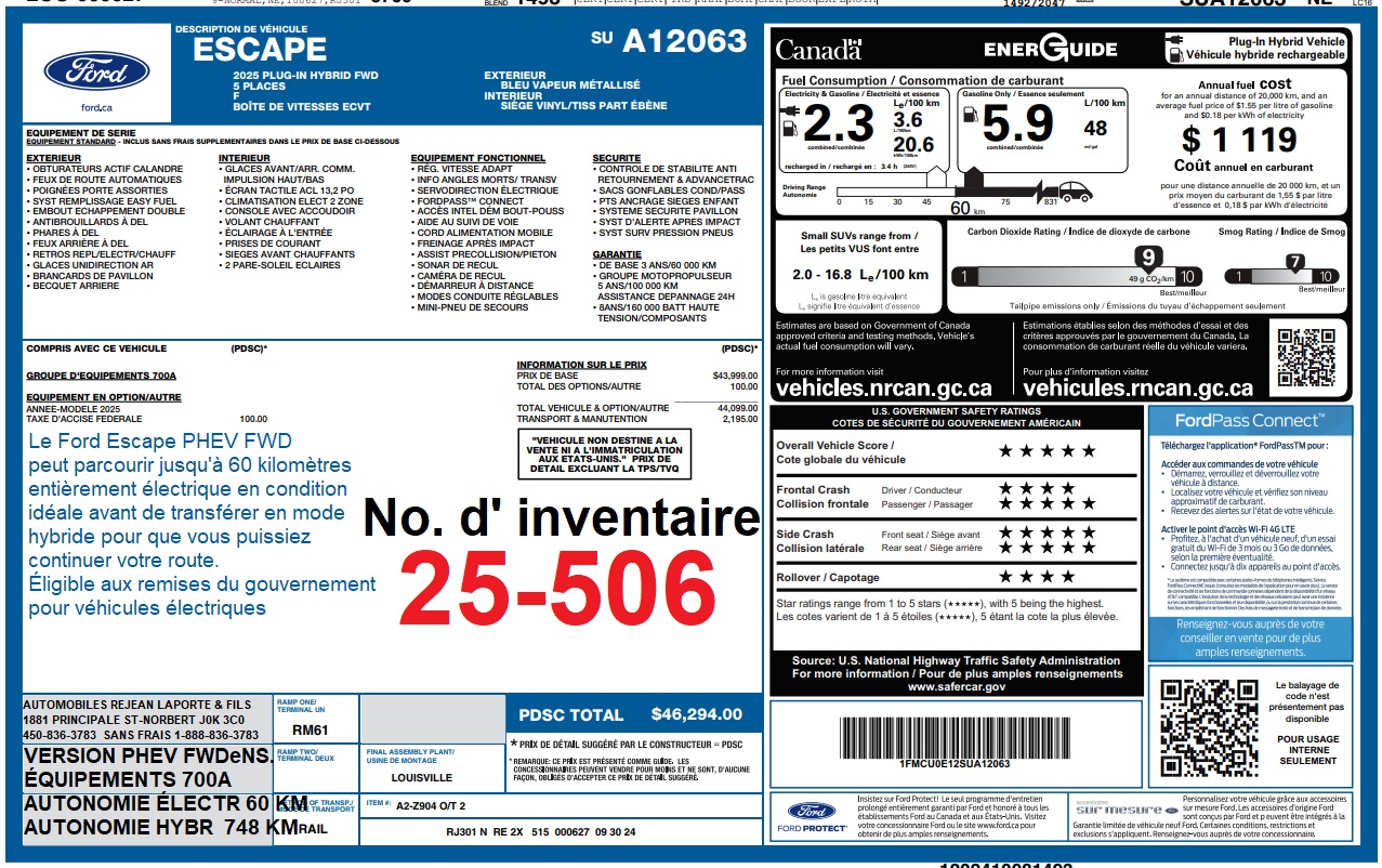 2025 Ford Escape PHEV Main Image