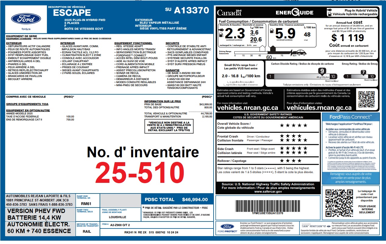 2025 Ford Escape PHEV Main Image