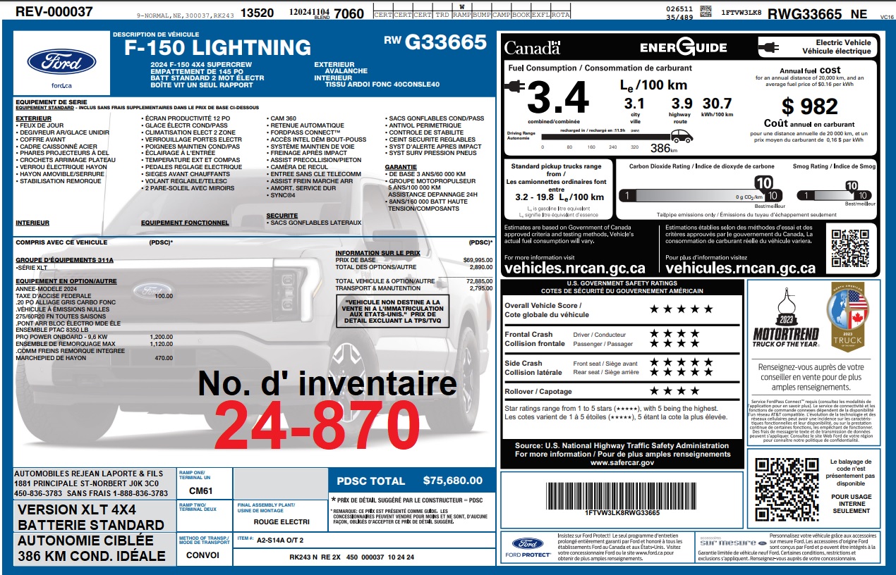 2024 Ford F-150 Lightning XLT 4X4 Main Image