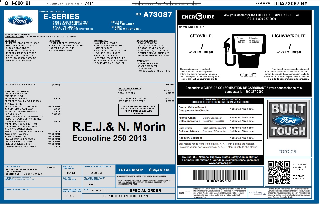 2013 Ford Fourgon Econoline Commercial/Recreational Main Image