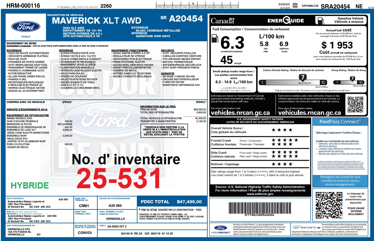 2025 Ford Maverick XLT Main Image