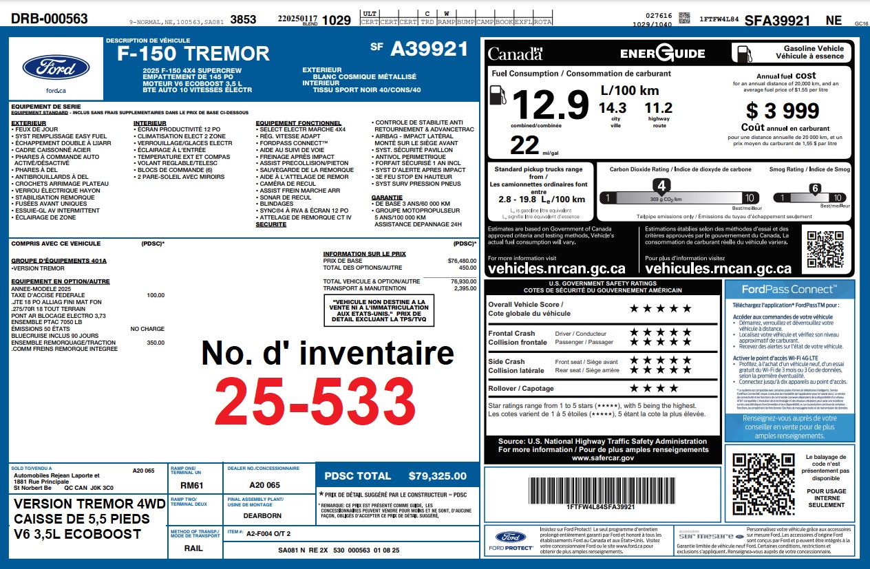 2025 Ford F-150 Tremor Main Image