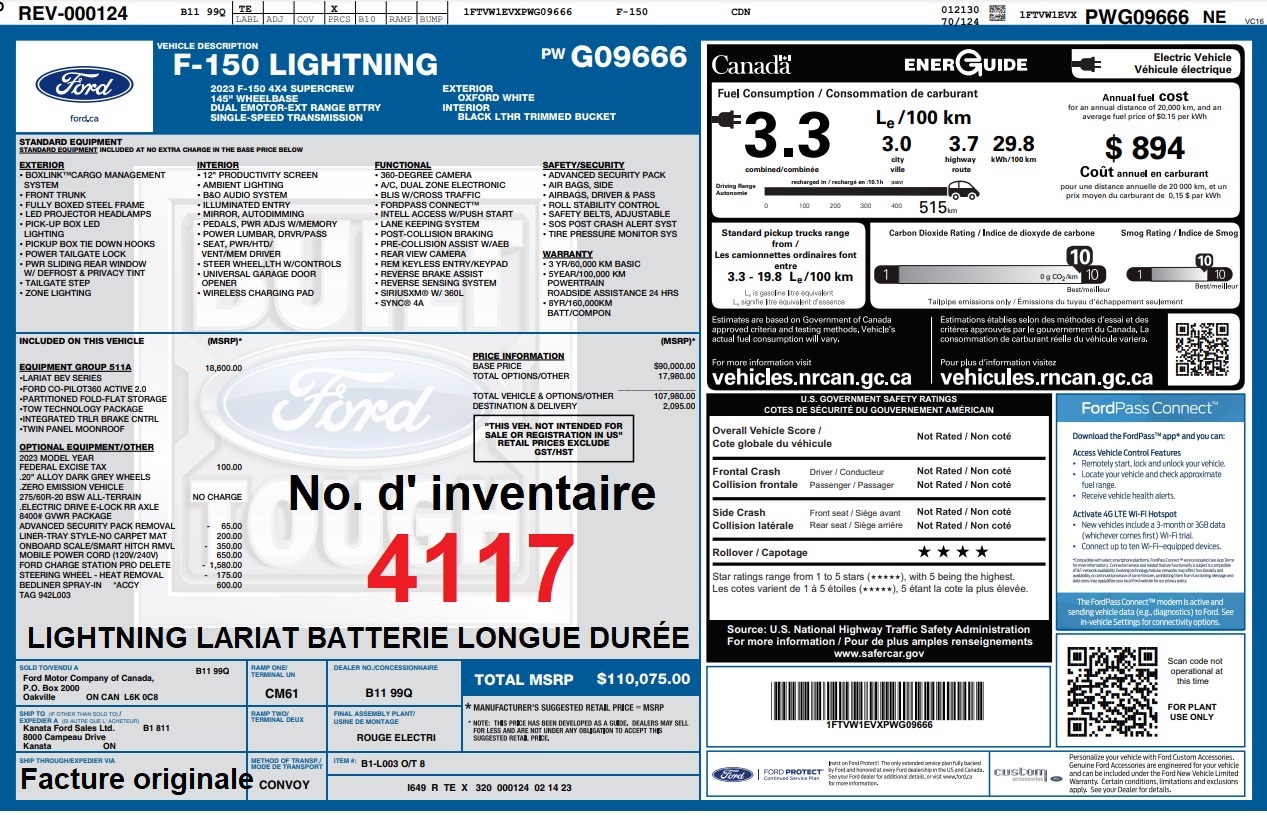 2023 Ford F-150 Lightning Lariat Main Image