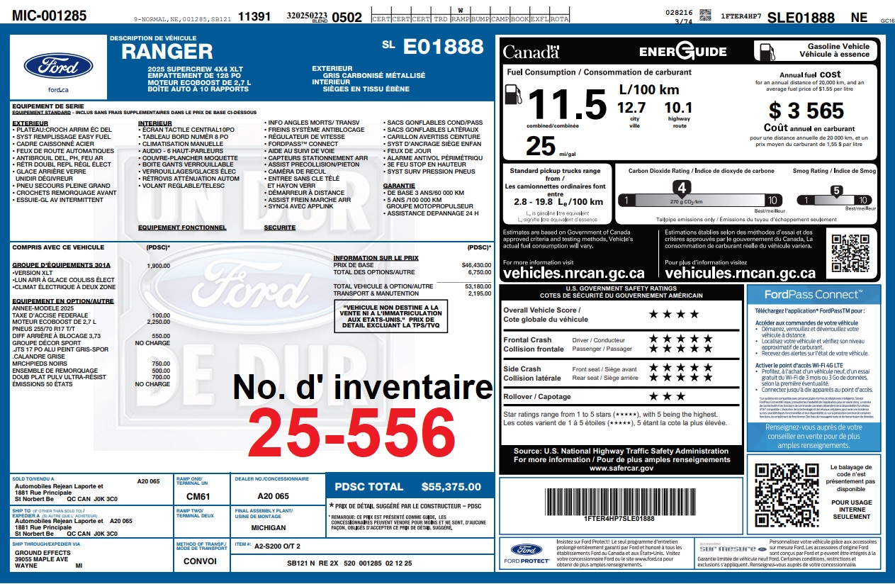 2025 Ford Ranger XLT Main Image